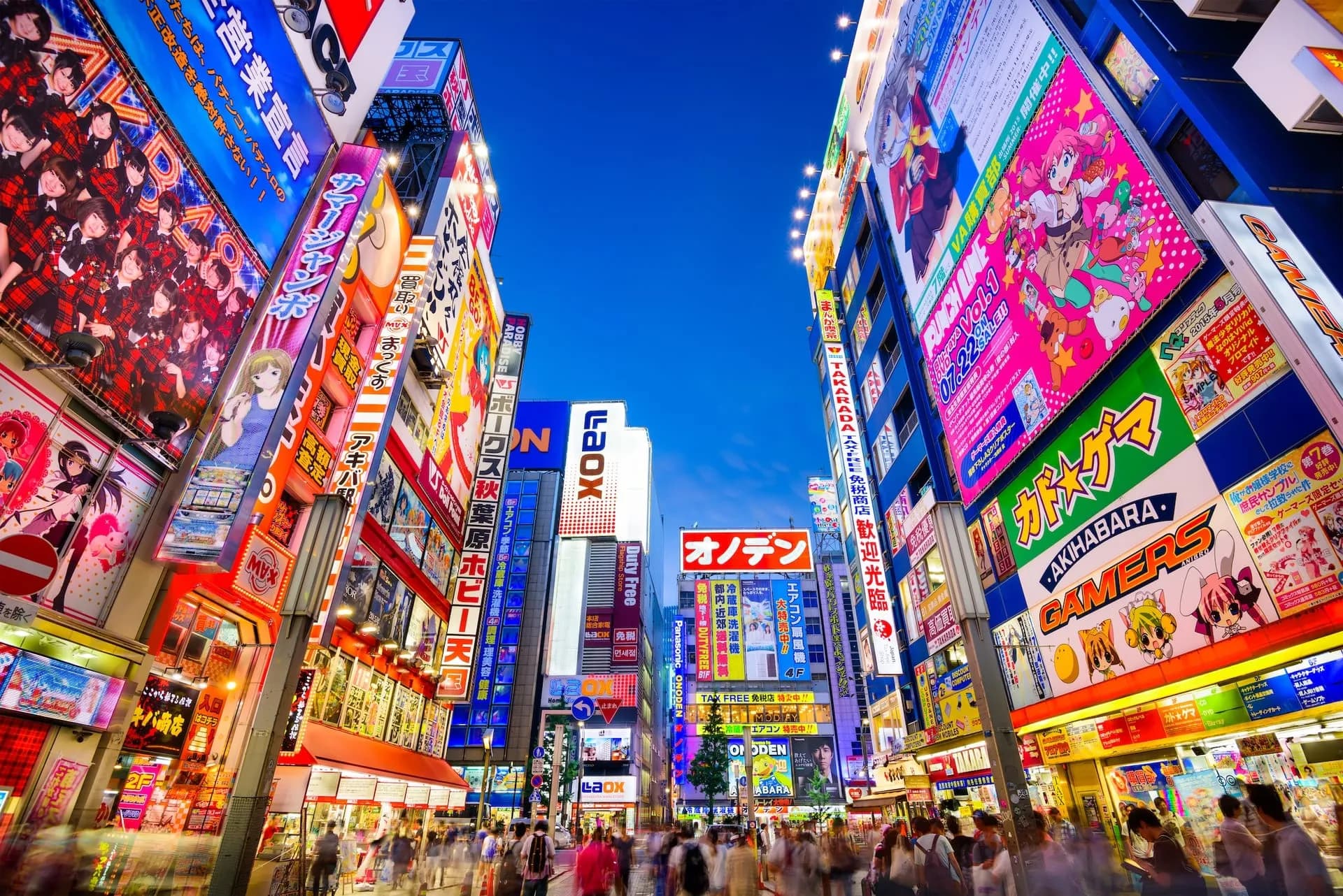 Night traffic at Shibuya Crossing in Tokyo