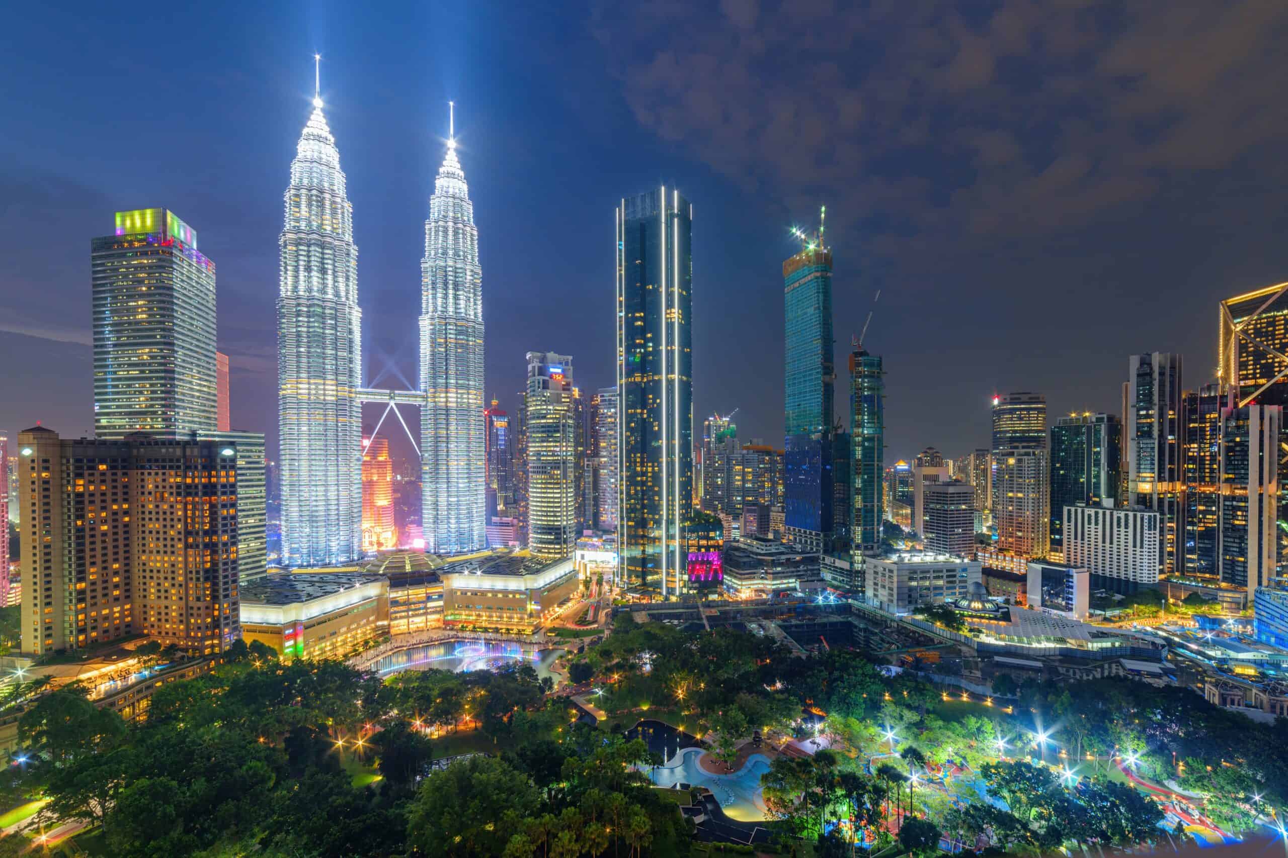 Modern Malaysian city skyline