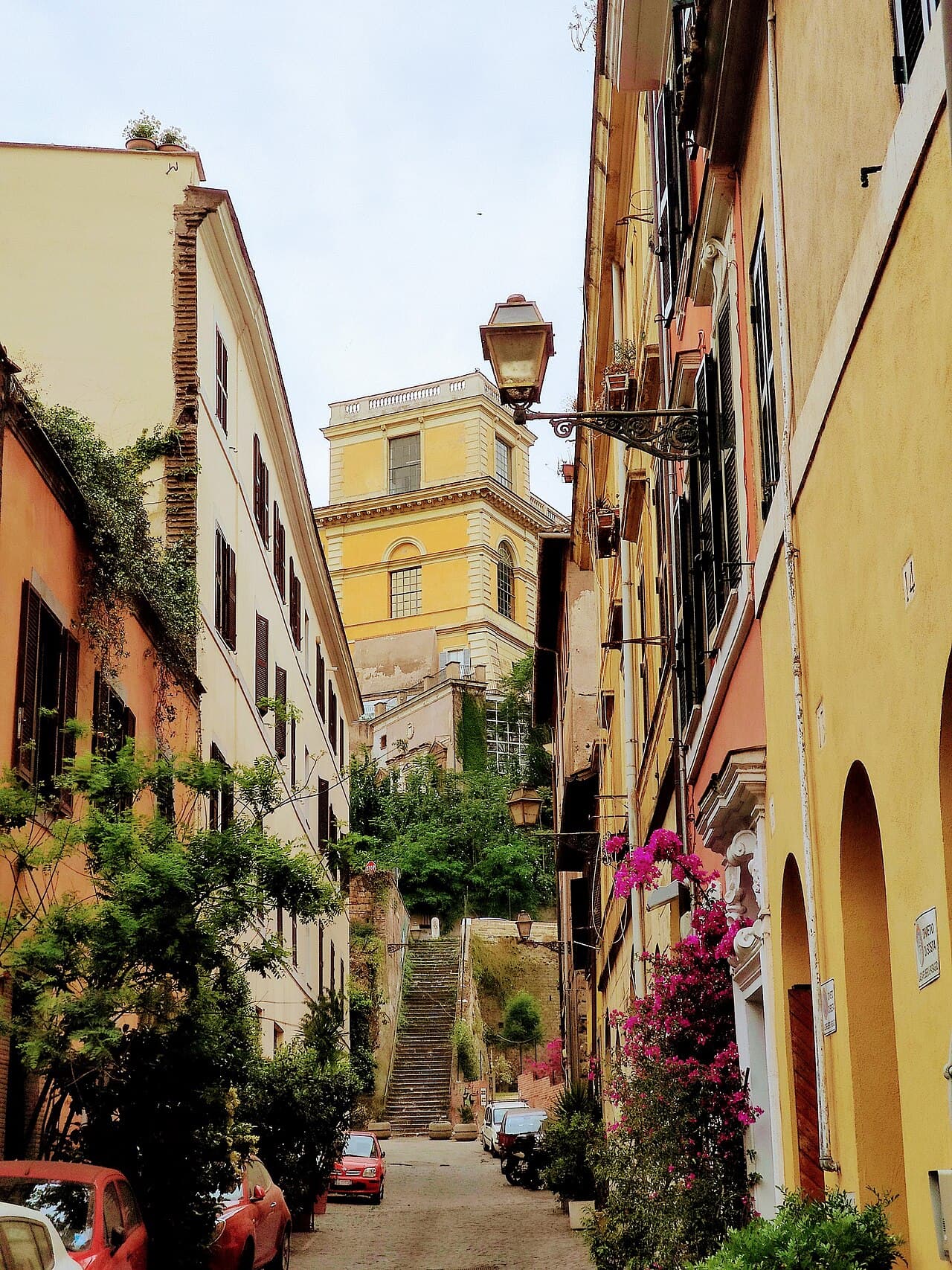 Narrow street in Trastevere, Rome