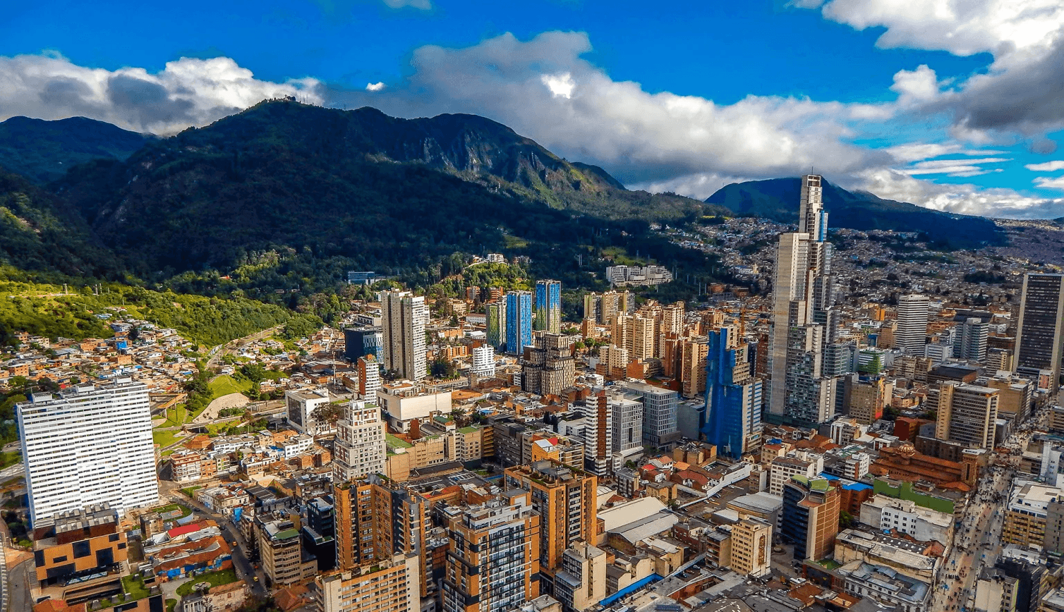 Medellín hills and city light in Colombia