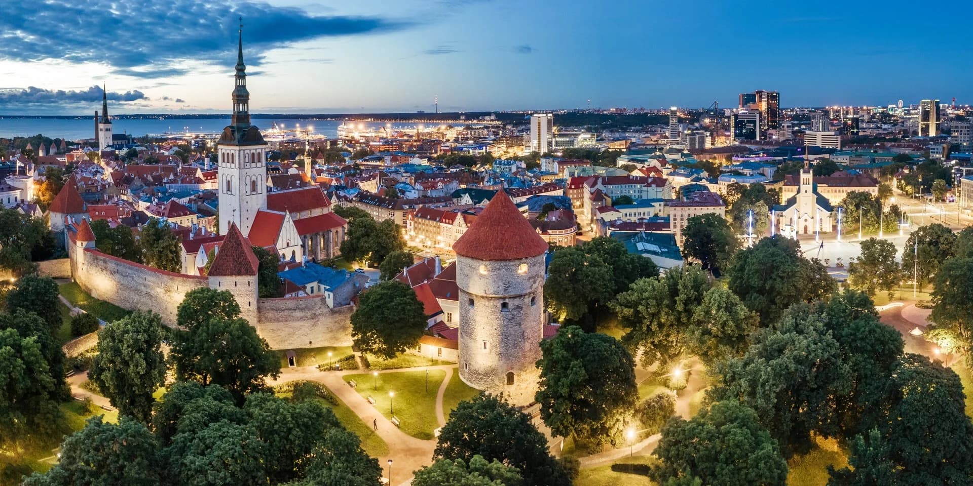Tallinn old town roofs and towers