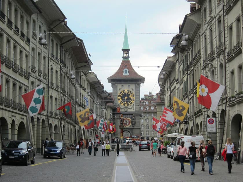 Bern old town rooftops and tower