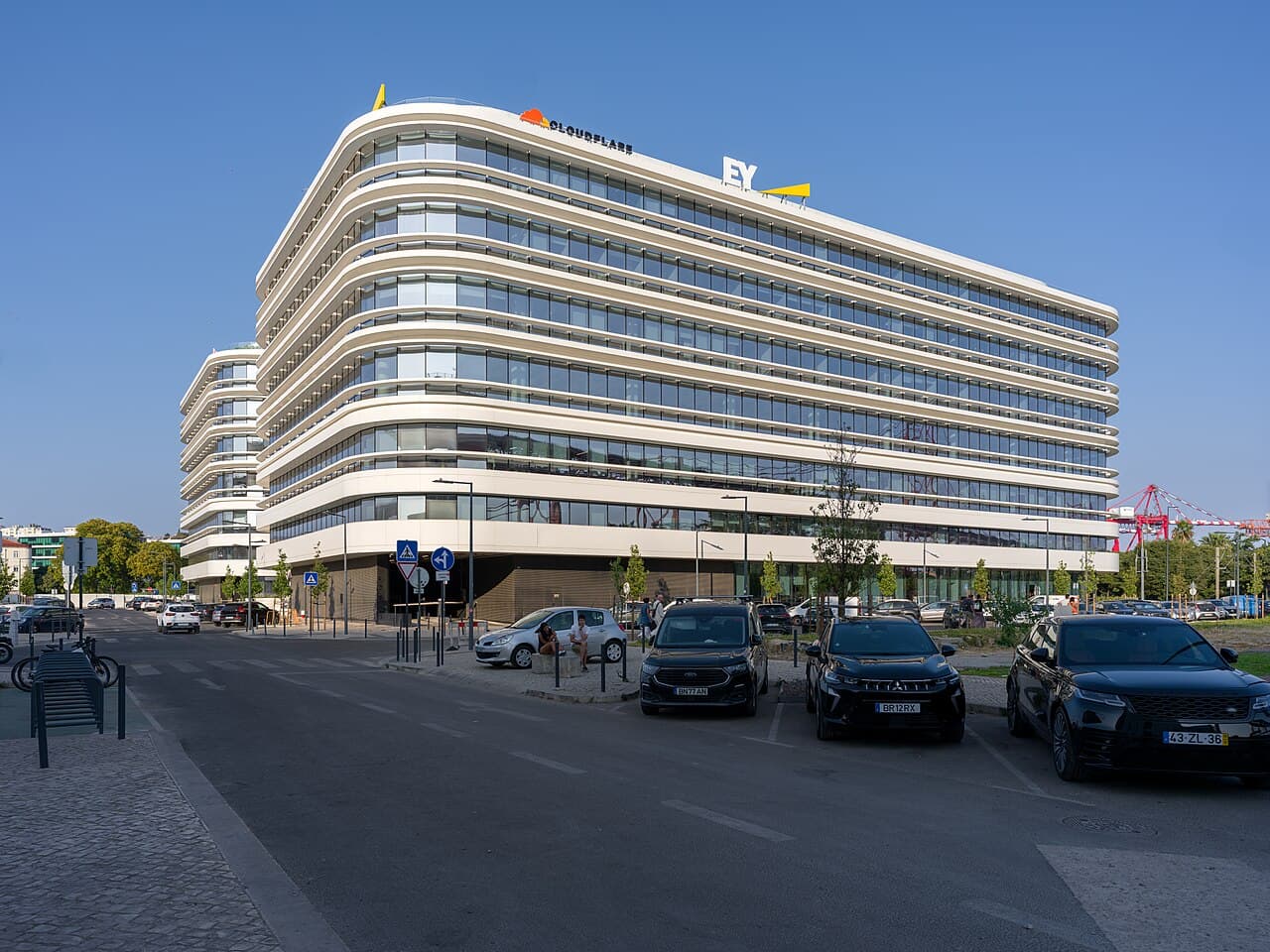 Modern office towers in Lisbon's Alcântara district