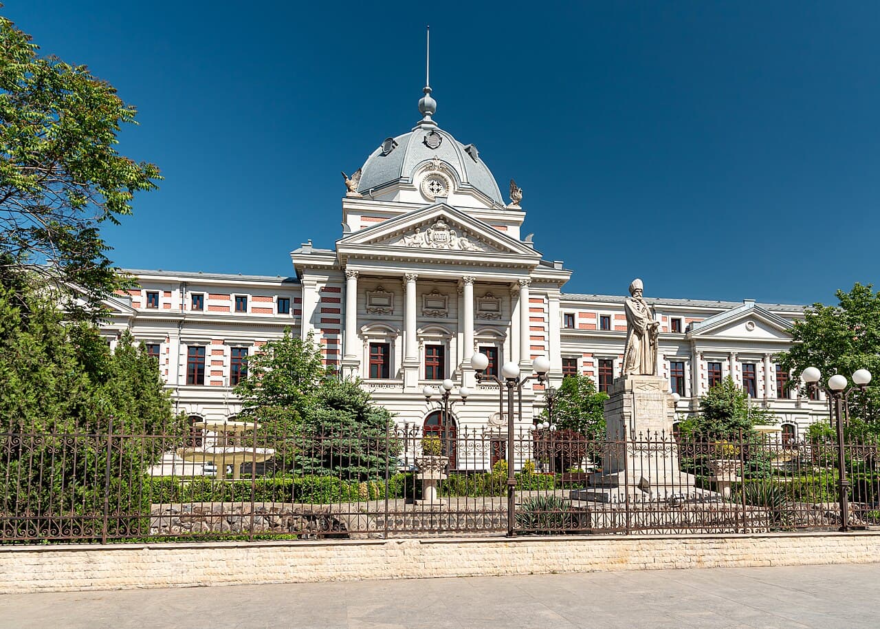 Colțea Hospital facade on Bulevardul Ion C. Brătianu in Bucharest